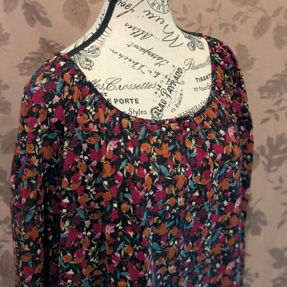 Ava & Viv Floral Long Sleeve Blouse, Size 1X, Gently Used! EUC - Picture 2 of 6